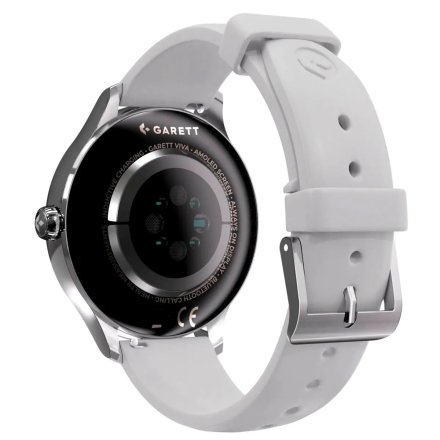 Smartwatch Garett Viva srebrny stalowy + beżowy pasek 5904238486122