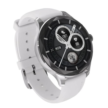 Smartwatch Garett Viva srebrny stalowy + beżowy pasek 5904238486122