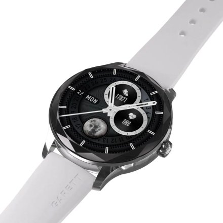 Smartwatch Garett Viva srebrny stalowy + beżowy pasek 5904238486122