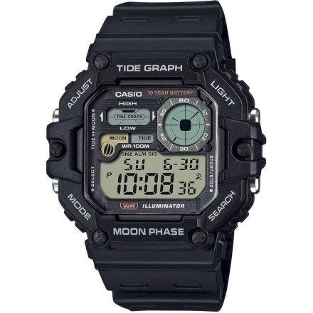 Czarny zegarek Casio Sport z paskiem WS-1700H-1AVEF