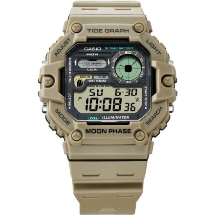 Beżowy zegarek Casio Sport z paskiem WS-1700H-5AVEF