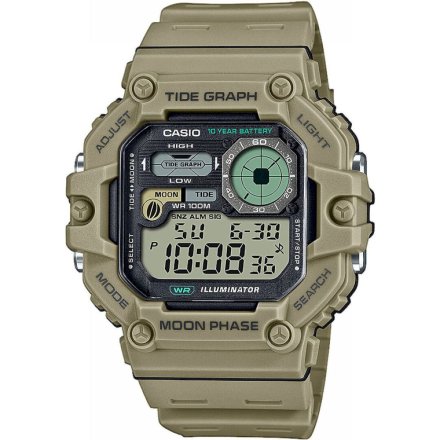 Beżowy zegarek Casio Sport z paskiem WS-1700H-5AVEF