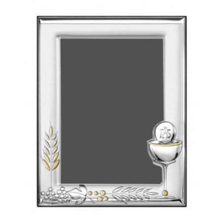 Komplet obrazek srebrny z chłopcem + ramka Pamiątka I Komunii Świętej BC6494OSET