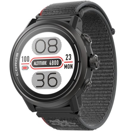 Czarny Coros APEX 2 GPS Outdoor Watch Black WAPX2-BLK