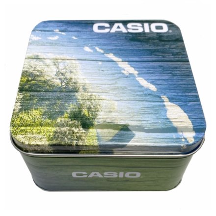 Oryginalne sześcienne pudełko do zegarka Casio puszka z logo