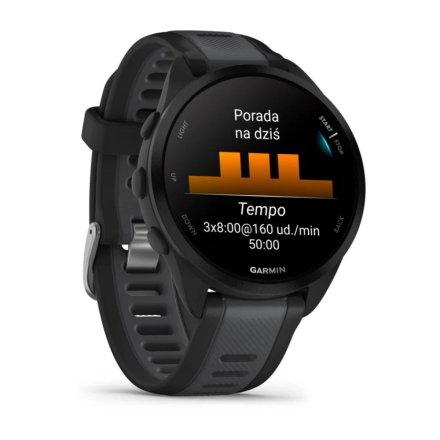 Czarny Garmin Forerunner 165 zegarek do biegania z Amoled 010-02863-20