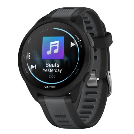 Czarny Garmin Forerunner 165 Music zegarek do biegania z Amoled 010-02863-30