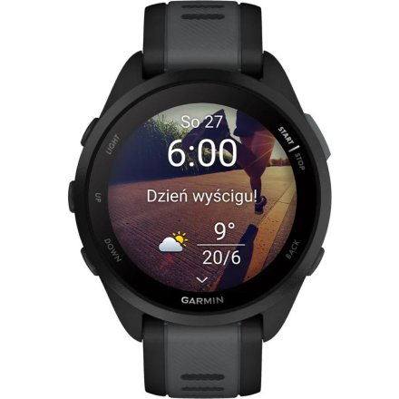 Czarny Garmin Forerunner 165 Music zegarek do biegania z Amoled 010-02863-30