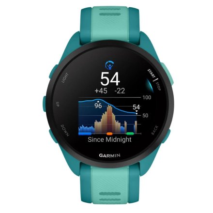 Turkusowy Garmin Forerunner 165 Music zegarek do biegania z Amoled 010-02863-32