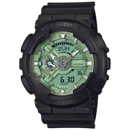 Czarno-zielony zegarek Casio G-SHOCK GA-110CD-1A3ER
