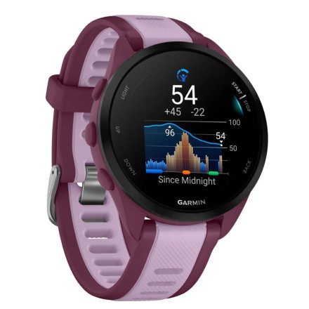 Fioletowy Garmin Forerunner 165 Music zegarek do biegania z Amoled 010-02863-33