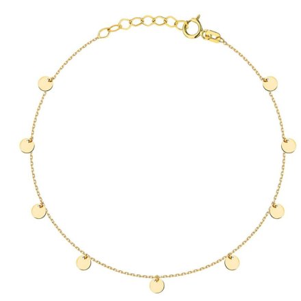Złota bransoletka celebrytka pełne kółeczka • Złoto 585 0.98g