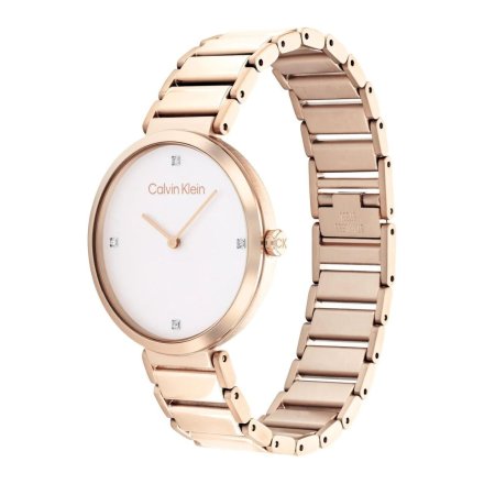 Zegarek damski Calvin Klein Minimalistic T Bar z różowozłotą bransoletką 25200135