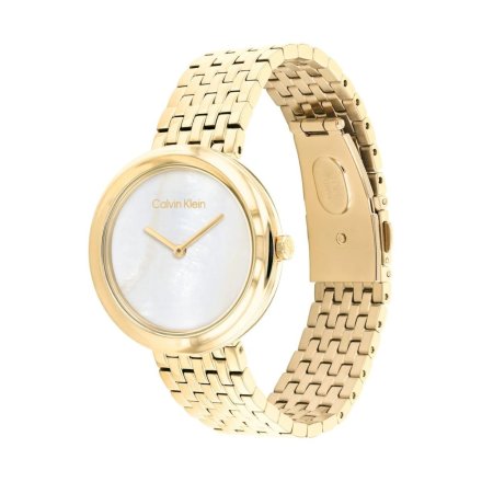Zegarek damski Calvin Klein Twisted Bezel ze złotą bransoletką 25200321