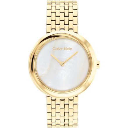 Zegarek damski Calvin Klein Twisted Bezel ze złotą bransoletką 25200321