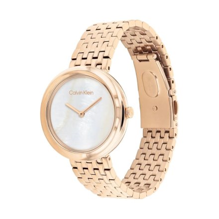Zegarek damski Calvin Klein Twisted Bezel z różowozłotą bransoletką 25200322