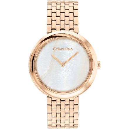Zegarek damski Calvin Klein Twisted Bezel z różowozłotą bransoletką 25200322