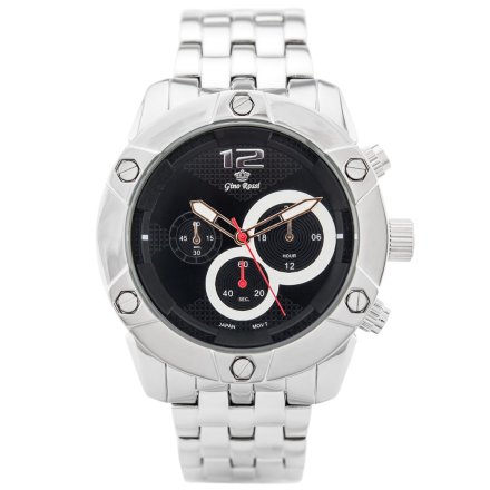 Srebrny męski zegarek z bransoletą G.ROSSI 09805B 1SS
