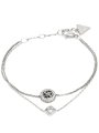 Srebrna podwójna bransoletka GUESS 4G CRUSH logo kryształy JUBB04160JW (S)