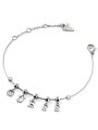 Srebrna bransoletka GUESS ARM PARTY wiszące literki JUBB04224JW (S)