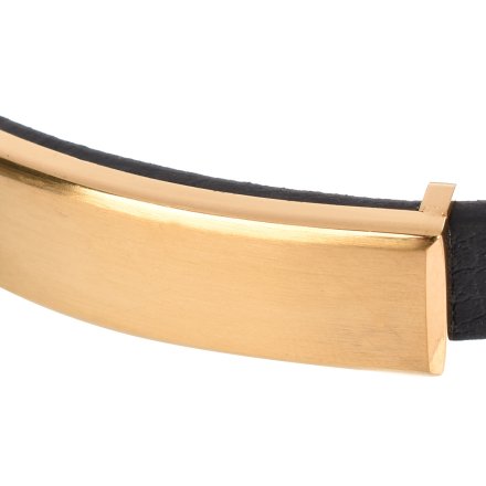 Czarno-złota klasyczna skórzana bransoletka męska Pacific LB-033-G