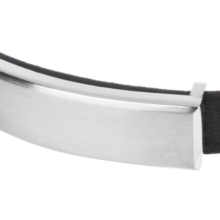 Czarno-srebrna klasyczna skórzana bransoletka męska Pacific LB-033-S