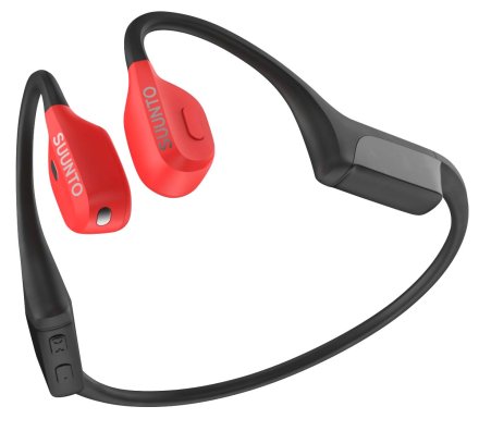 Czarno-czerwone słuchawki sportowe Suunto Wing SS050944000