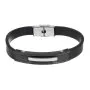 Czarna klasyczna skórzana bransoletka męska z blaszką Pacific LB-035-S
