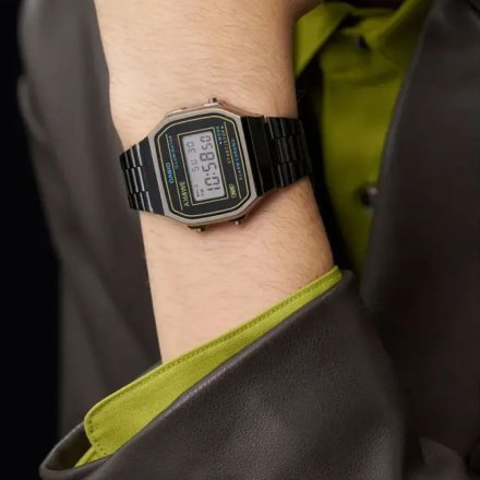 Czarny zegarek Casio  Vintage w stylu Retro A168WEHB-1AEF