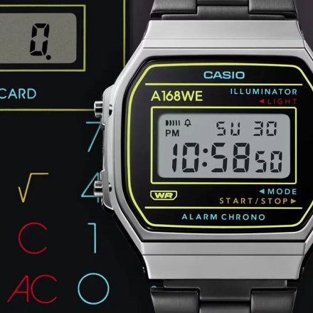 Czarny zegarek Casio  Vintage w stylu Retro A168WEHB-1AEF