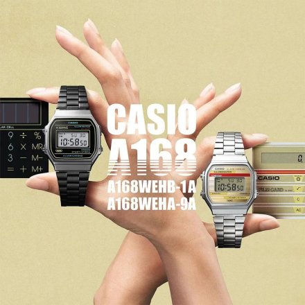 Czarny zegarek Casio  Vintage w stylu Retro A168WEHB-1AEF