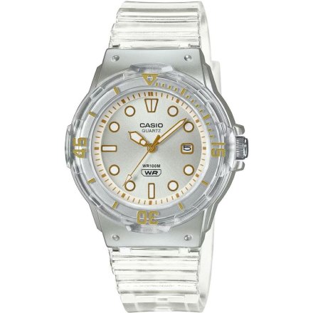 Biało-złoty transparentny zegarek Casio Sport LRW-200HS-7EVEF + TOREBKA KOMUNIJNA