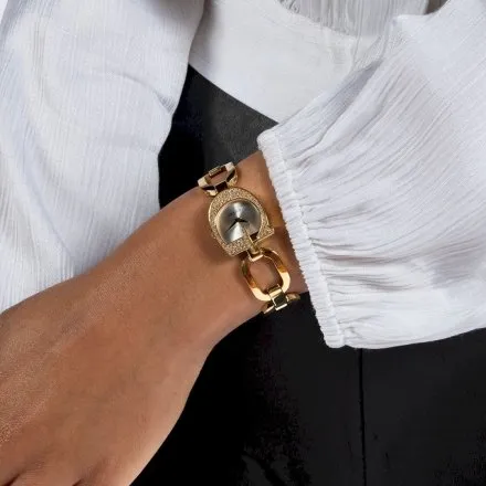 Guess Gia zegarek damski biżuteryjny złota koperta G GW0683L2