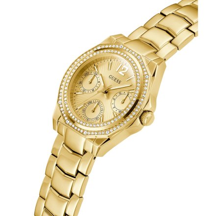 Złoty zegarek damski Guess Ritzy z kryształkami GW0685L2