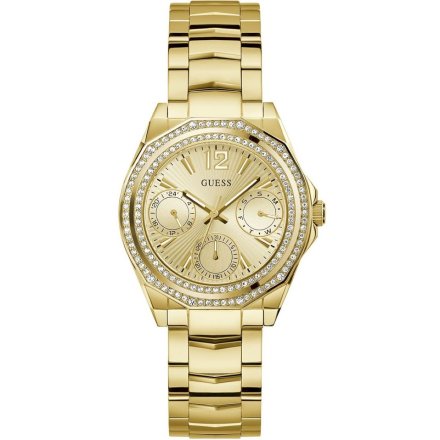 Złoty zegarek damski Guess Ritzy z kryształkami GW0685L2
