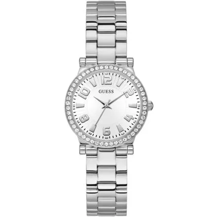 Srebrny zegarek damski Guess Fawn z bransoletką GW0686L1