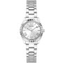Srebrny zegarek damski Guess Mini Luna z bransoletką GW0687L1