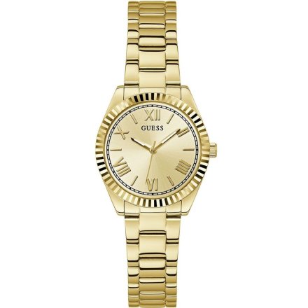 Złoty zegarek damski Guess Mini Luna z bransoletką GW0687L2