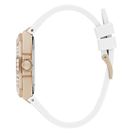 Guess Selene zegarek damski z kryształkami z białym paskiem GW0695L3