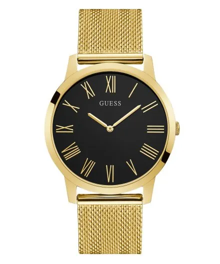 Guess Richmond zegarek męski złoty z czarną tarczą GW0074G3