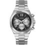 Guess Equity zegarek męski srebrny na bransolecie czarna tarcza GW0703G1