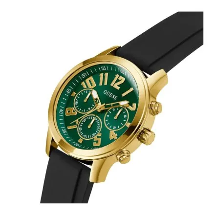 Guess Parker zegarek męski złoty na pasku zielony GW0708G2