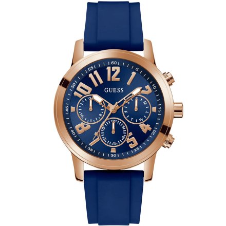 Męski zegarek Guess Parker granatowa tarcza różowozłota obudowa GW0708G3