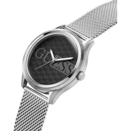 Guess Reputation srebrny zegarek męski na bransolecie mesh GW0710G1