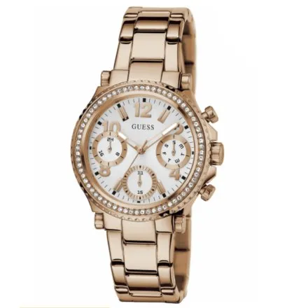 Różowozłoty zegarek Guess Cosmic z kryształami GW0590L3