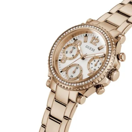 Różowozłoty zegarek Guess Cosmic z kryształami GW0590L3