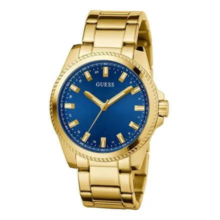 Guess Champ zegarek męski złoty niebieska tarcza GW0718G2