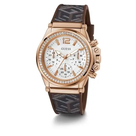 Guess Charisma zegarek damski na pasku brązowy GW0621L5