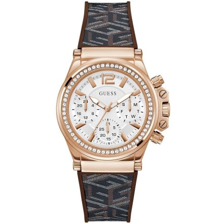 Guess Charisma zegarek damski na pasku brązowy GW0621L5