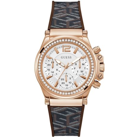 Różowozłoty zegarek Damski Guess Charisma z kryształkami GW0621L5